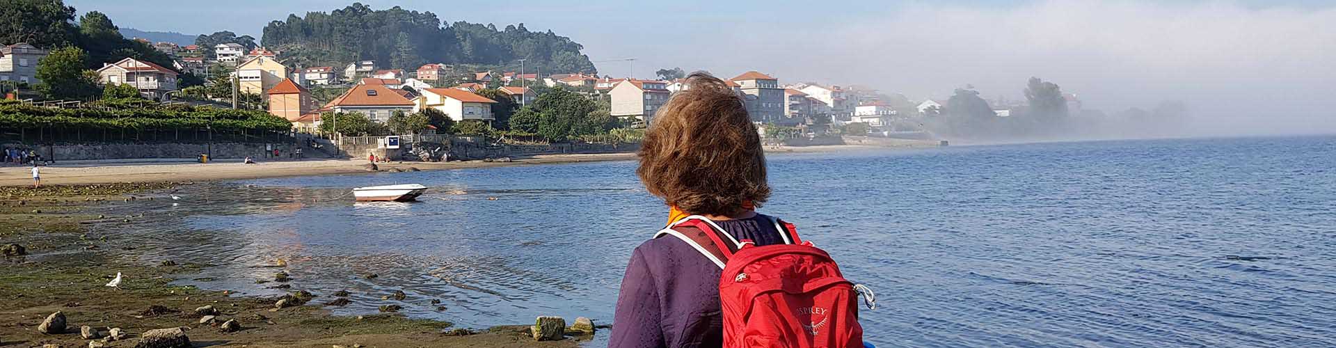 pilgrim by the sea on the portuguese coastal camino