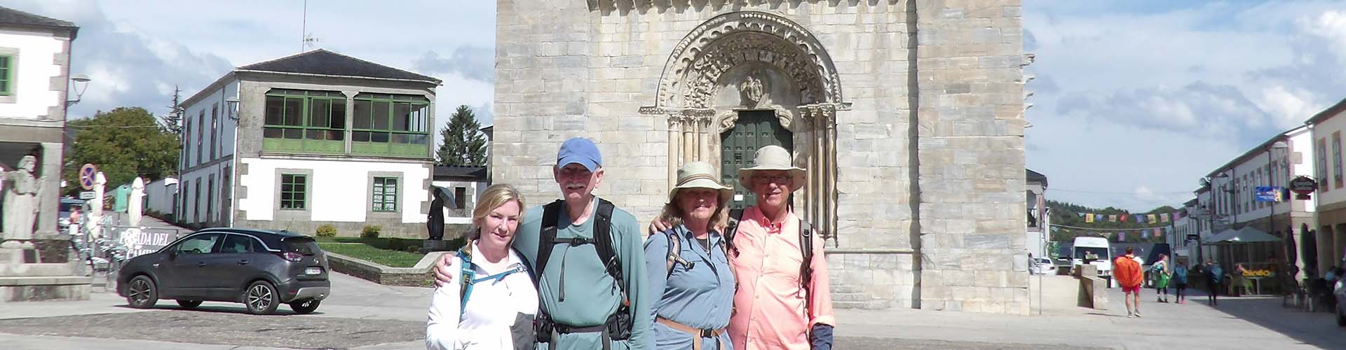 group standing in front of a church