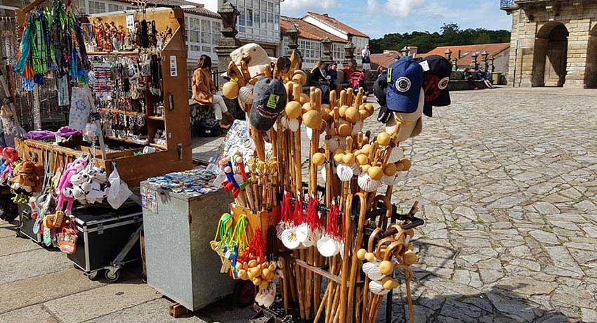 pilgrim items for sale on street cart