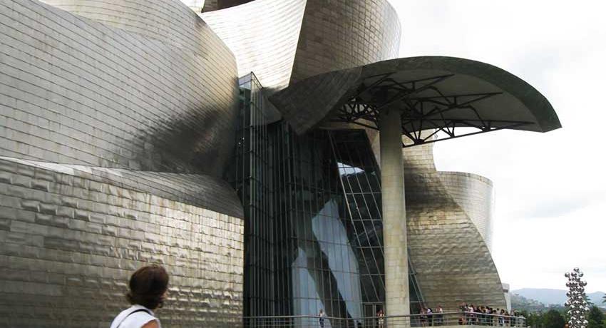 Outside view of the Guggenheim museum of modern art in Bilbao