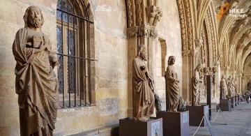 statues in the cathedral cloister leon