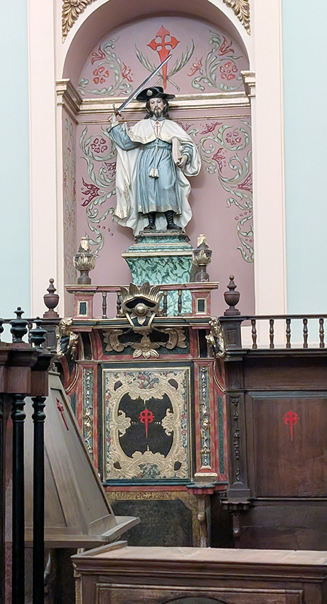 santiago statue inside the convent