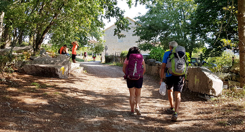 pilgrims walking on el camino