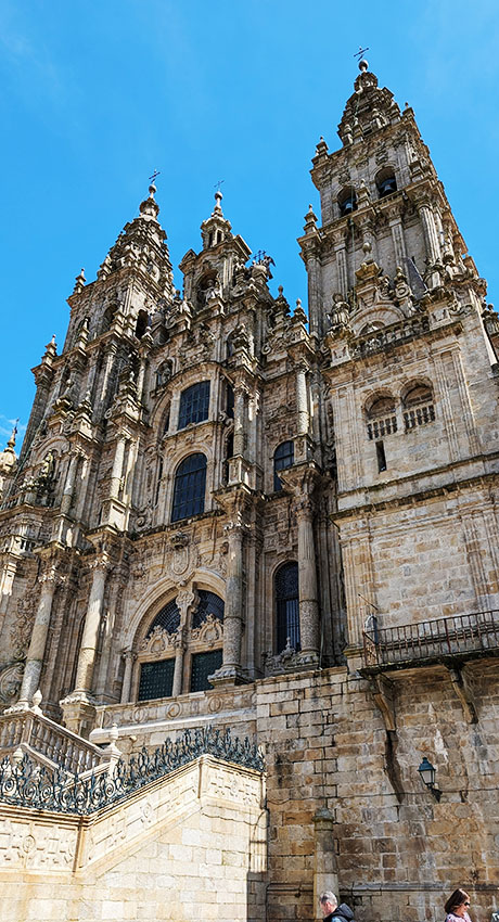 cathedral of Santiago de compostela in the sun