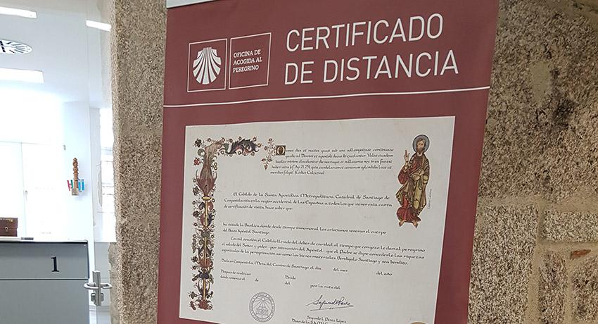 Poster with the distance certificate
