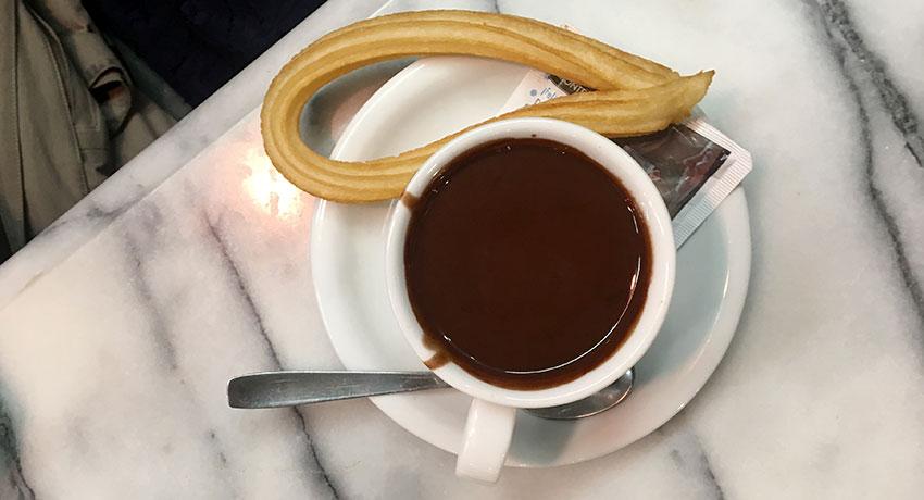 hot chocolate and churros