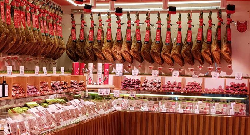 jamon iberico display and other specialties