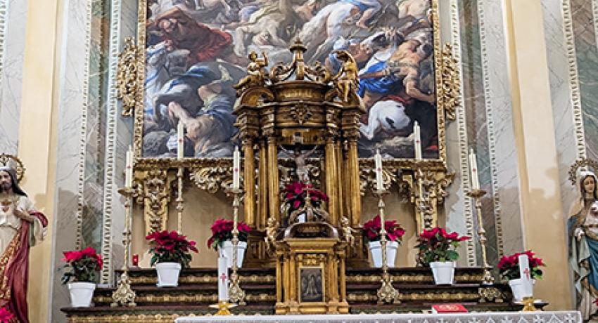 altarpiece inside the convent