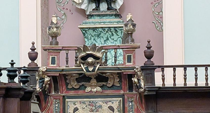 statue of Santiago inside the comendadoras convent