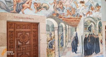 Murals in the benedictine Samos monastery Samos monastery mural paintings from st benedicts life