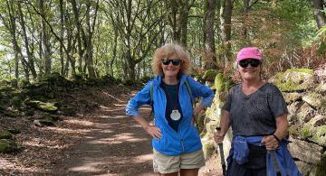 On the trail pilgrims on the Camino on guided tour
